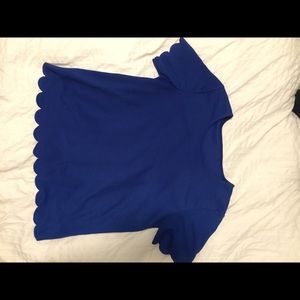 Blue scalloped t shirt